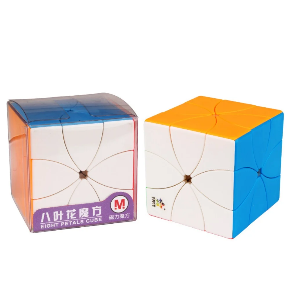 YuXin Alien Magic Cube Eight Leaf Flower Magnetic Colored Magic Cube Educational Professional Stickerless Magic Cube Puzzl