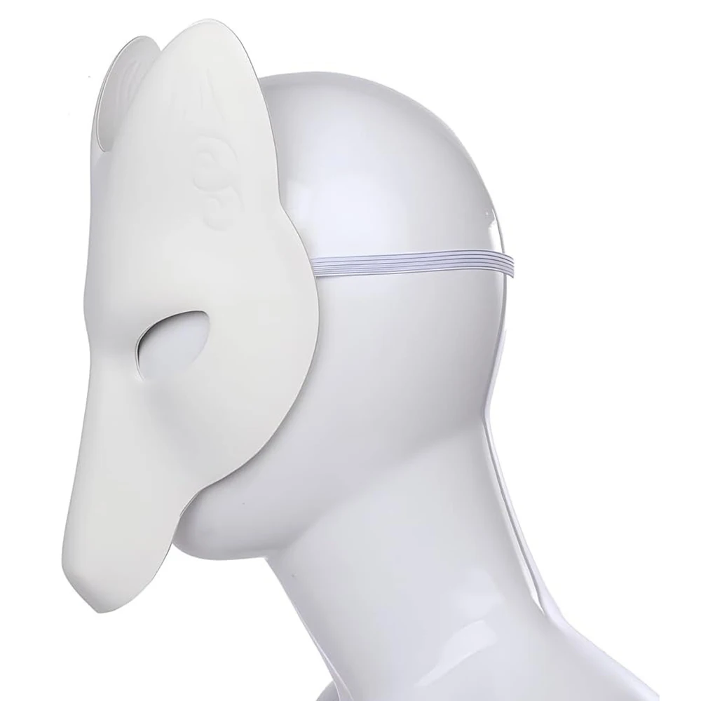 Halloween DIY PU Leather Fox Mask Japanese Anime Cosplay Mask Costume Accessories Masquerade Party Filming Prop