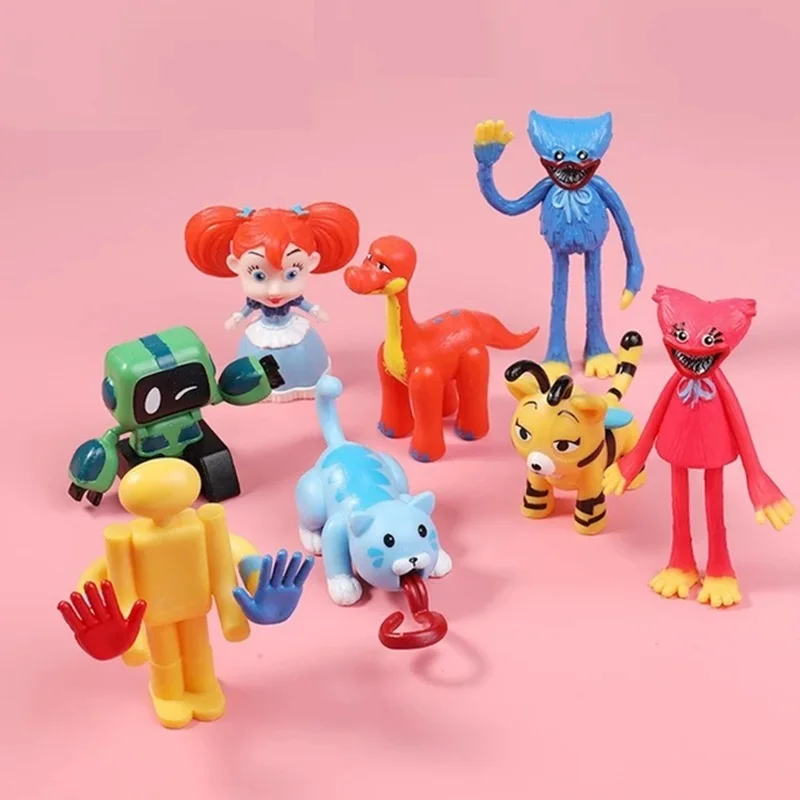 9pcs/set Garten of Banban Action Figure Toys PVC Game Nabnab Hunter Tim Silent Steve Plushies Dolls Children Birthday Gifts