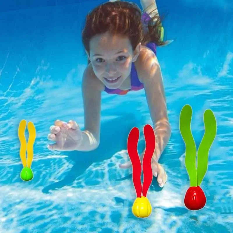 3pcs Summer Toys Seaweed Diving Toy Water Games Pool Games Child Underwater Diving Seaweed Toy Sports Parent-Child Gifts for