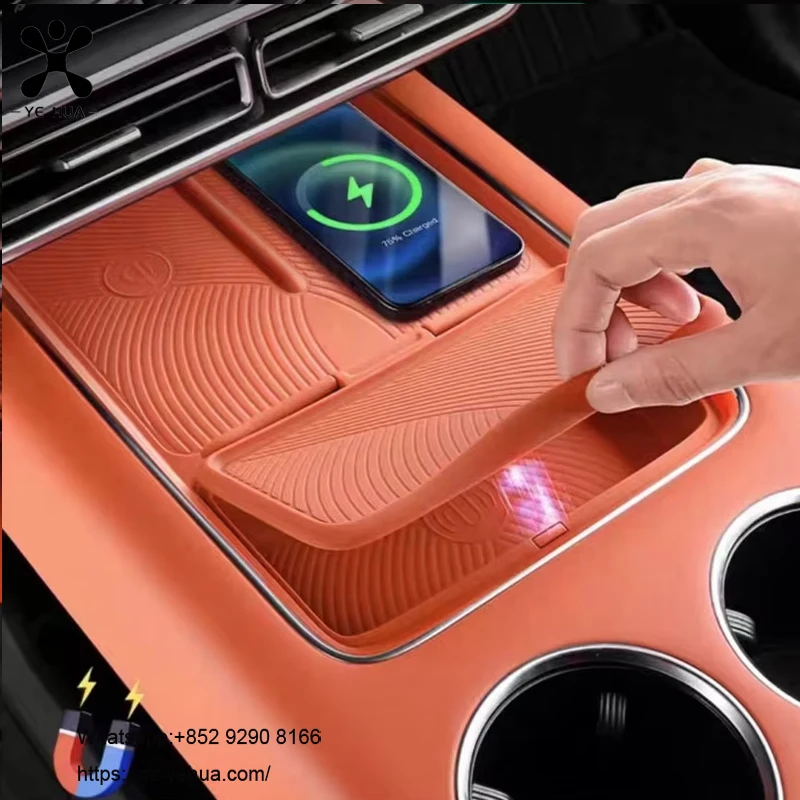 

Car Storage Box For Li Lixiang L6 L7 L8 L9 Car Styling Wireless Charging Pad Silicone Armrest Organizer Pad Auto Accessories