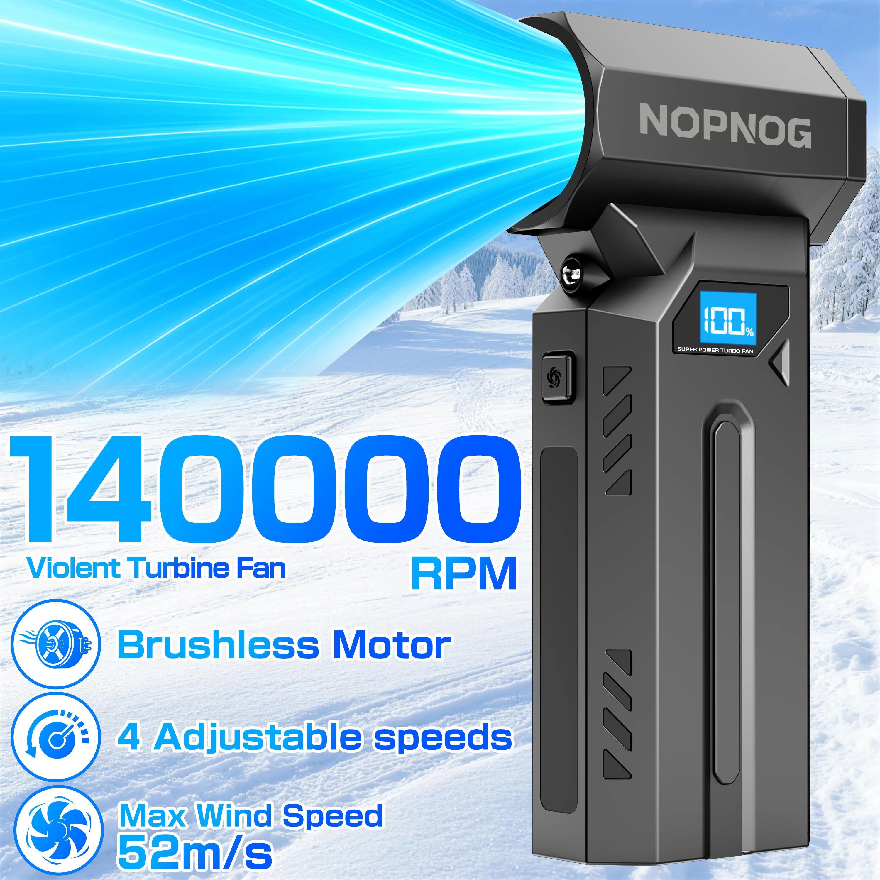 

Электрическая воздушная тряпка 140000 об/мин, сильный струйный вентилятор, турбонагнетатель Type-C, зарядка, удаление снега в автомобиле, 4 передачи, регулируемый светодиодный светильник