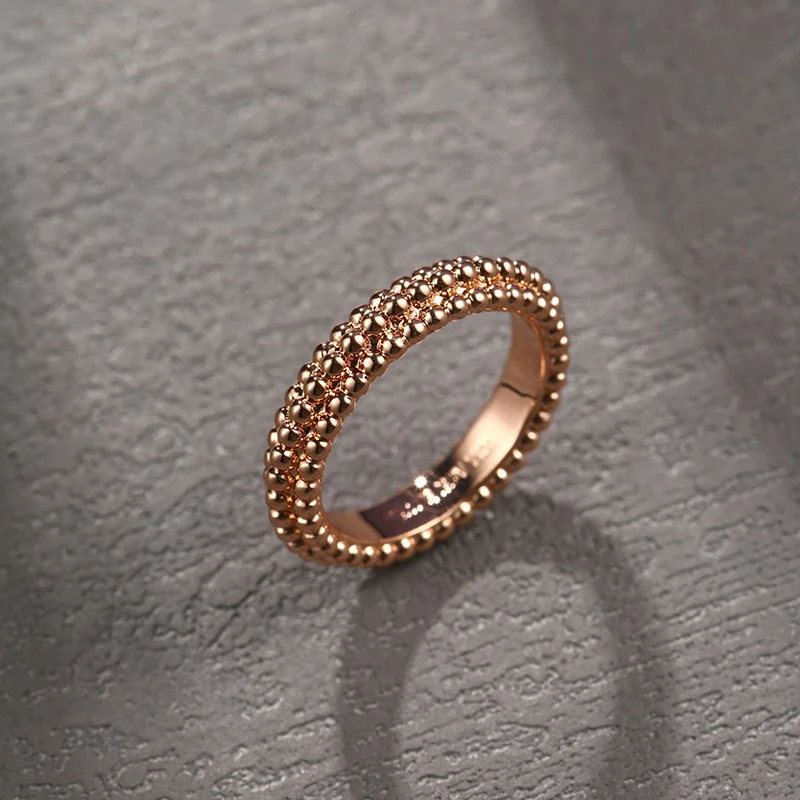 Top Quality S925 Sterling Silver Beads Style Finger Ring Women's Luxury Brand Jewelry Rose Gold Anniversary Gift view 5