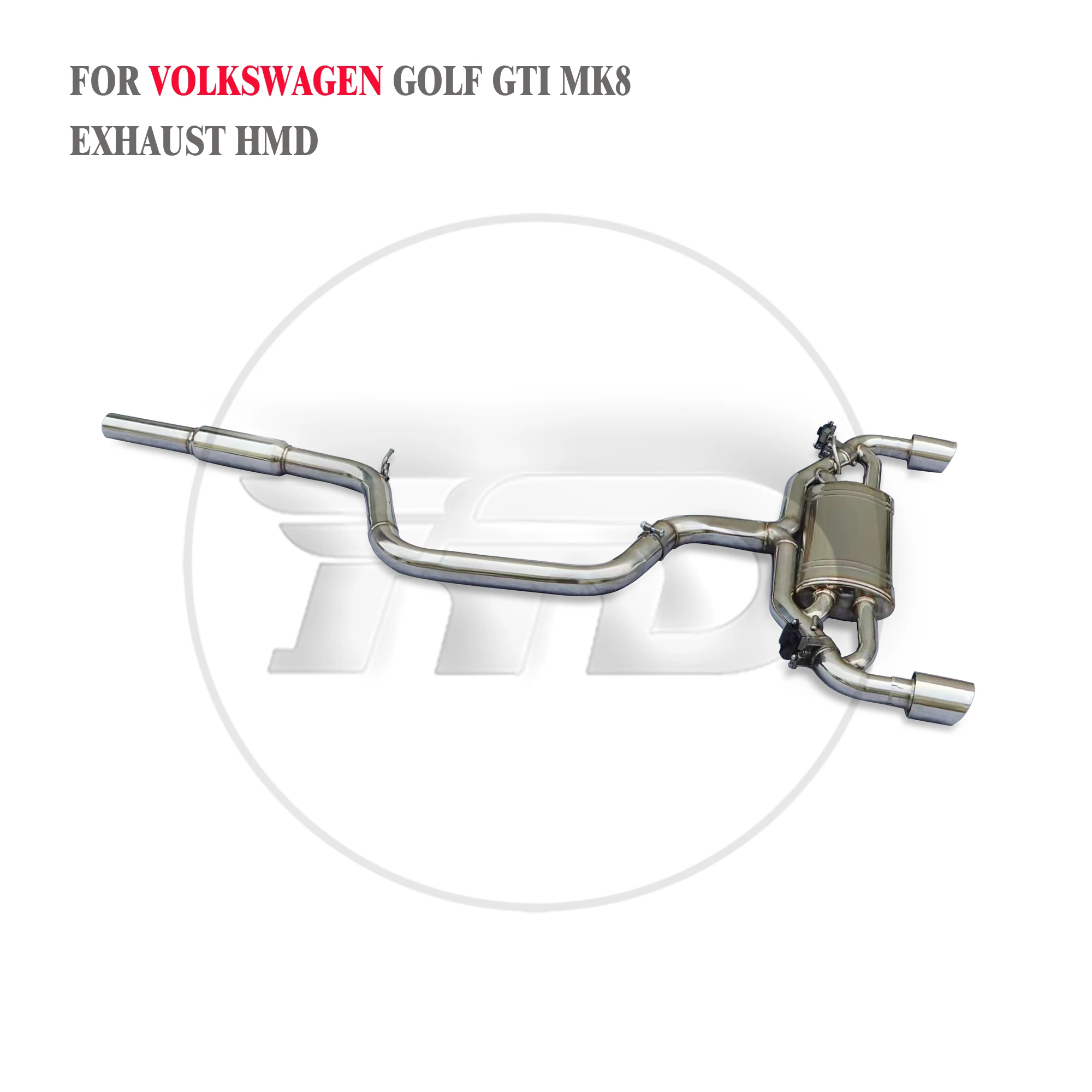 HMD Stainless Steel Exhaust System Performance Catback for Volkswagen Golf GTI MK8 2.0T 2020+ Muffler With Valve