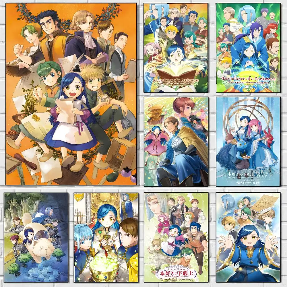 Ascendance Of A B-Bookworm Anime Poster Self-adhesive Advanced Aesthetic Printing Paper Wall Art For Living Room Home Decor