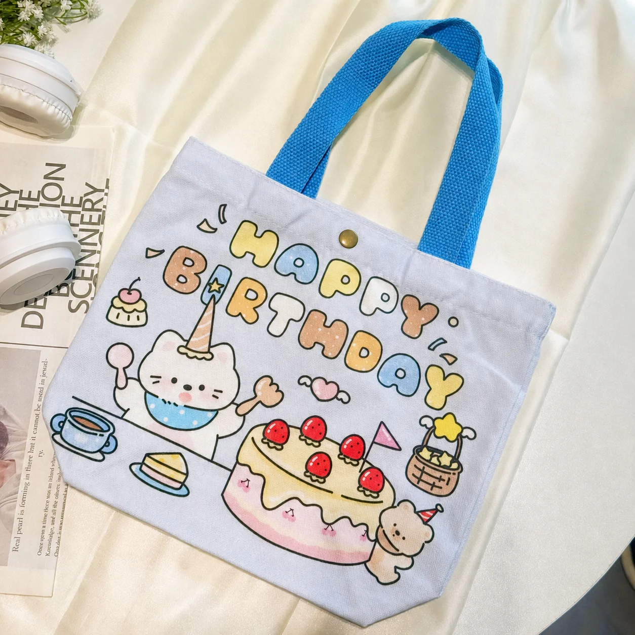 Office Worker Lunch Bag Printed Printed Canvas Bag Lunch Tote Bag Cute For Class Lunch Carrying Office Workers