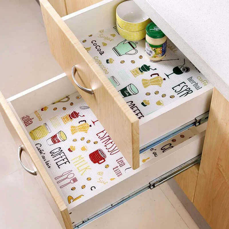 1 Roll Kitchen Table Mat Drawer Cabinet Shelf Liner Flamingo Placemat Waterproof Greaseproof Shoe Cabinet Mat Kitchen Drawer Mat