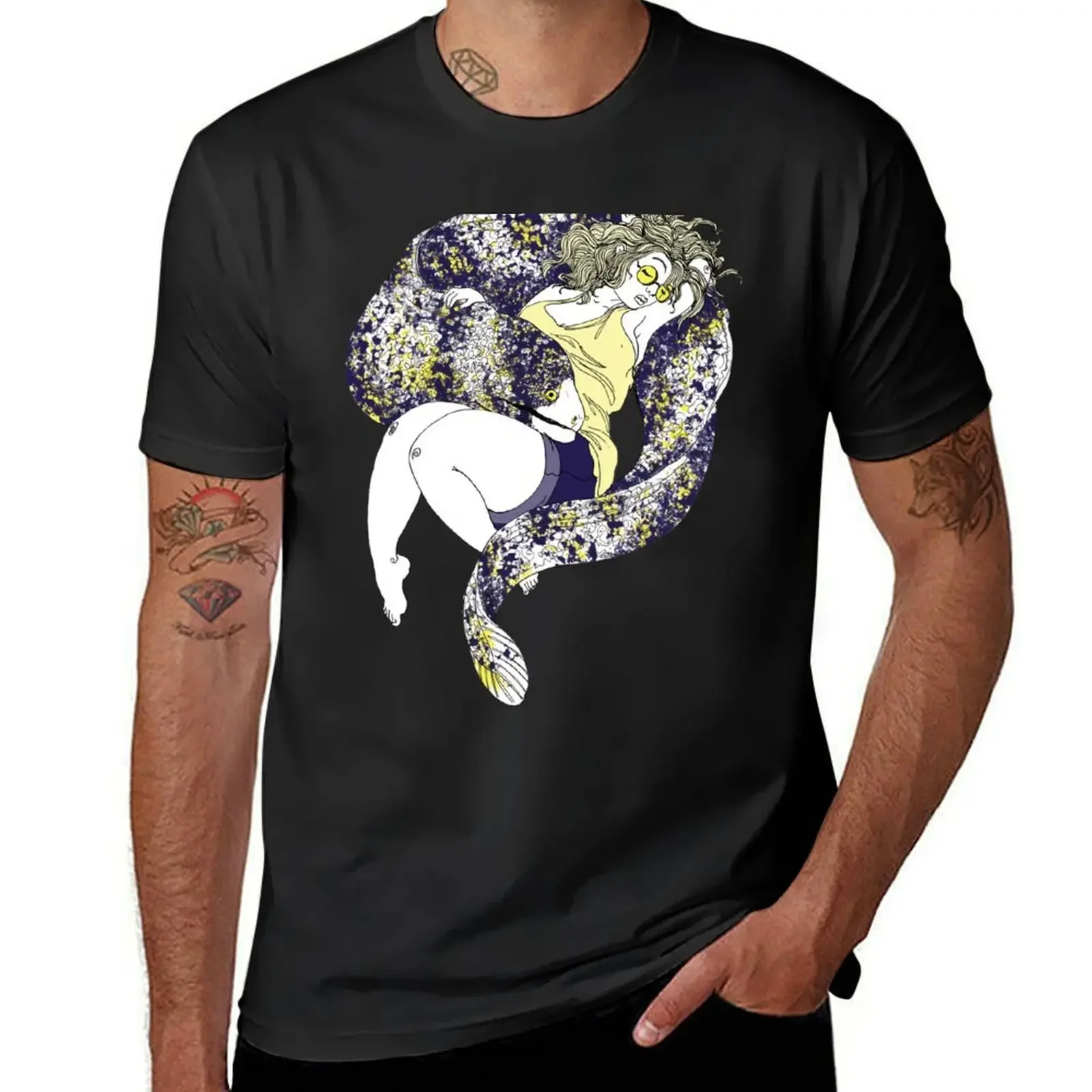 Durmiendo con peces Moray camiseta de verano para hombres, camisetas grandes y altas, cosas baratas