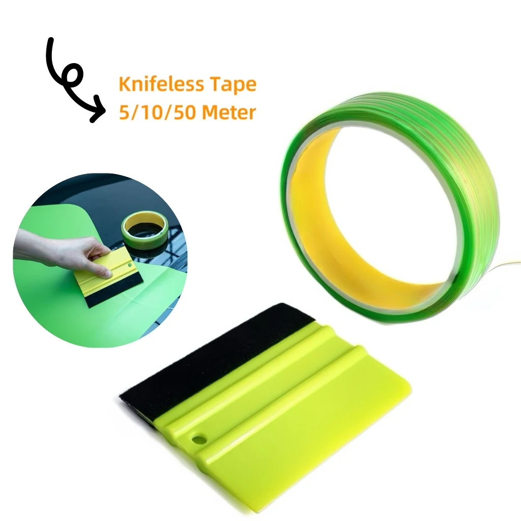 

Car Window Tint Vinyl Wrap Tool Kit 15/50M Knifeless Cutting Tape & Carbon Fiber Film Squeegee Vinyl Wrapping Car Styling Kit