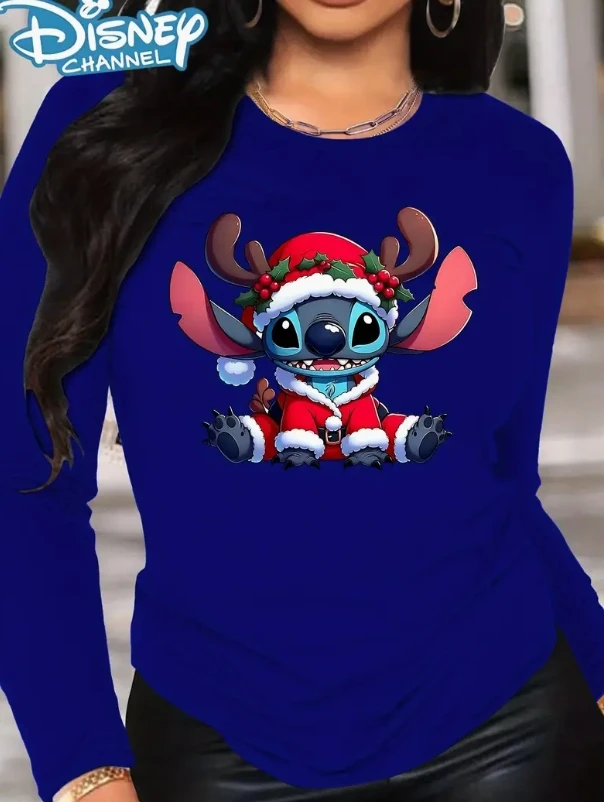 تيشيرت ديزني بأكمام طويلة لكل من الرجال والنساء، أنيق ومتعدد الاستخدامات وبأسعار معقولة، وقميص يجب اقتناؤه لعيد الميلاد