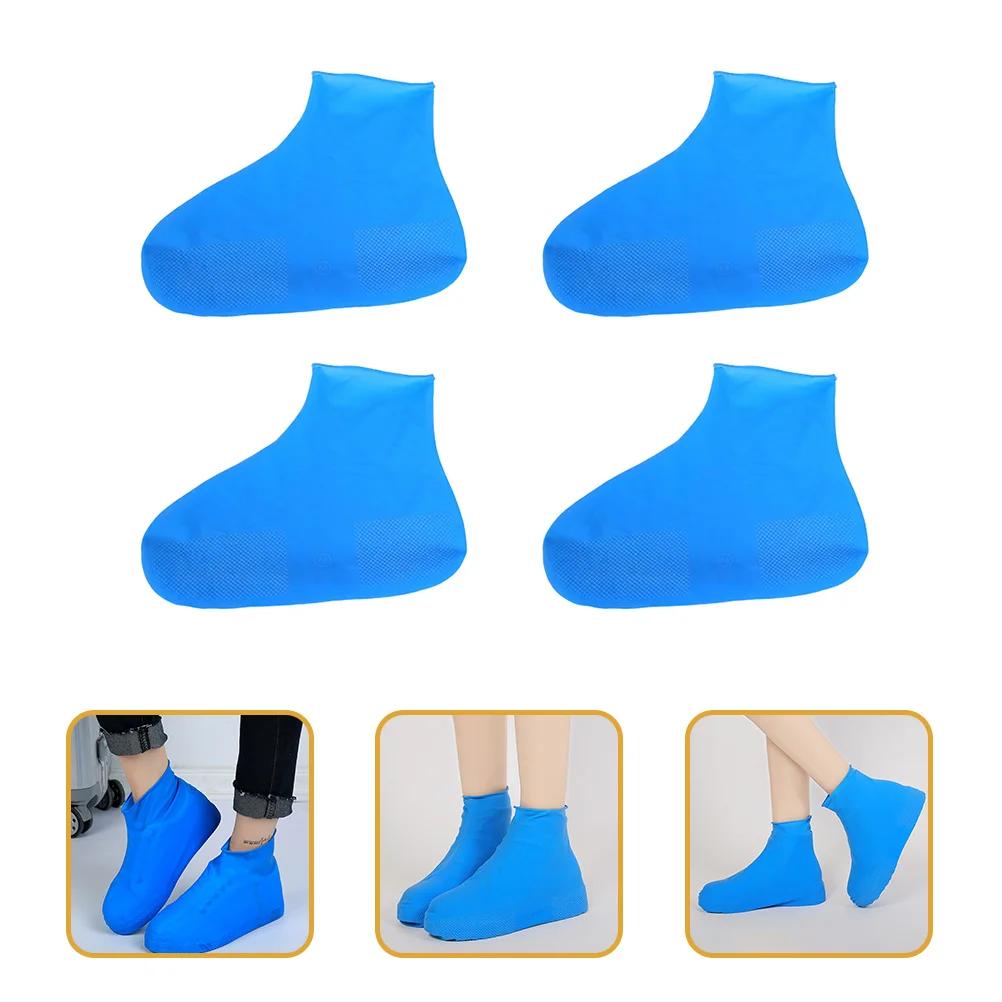 2Pairs Anti-Slip Waterproof Shoes Cover Premium Latex Durable Rain Shoe Protector Practical Outdoor Shoes Protector Convenient