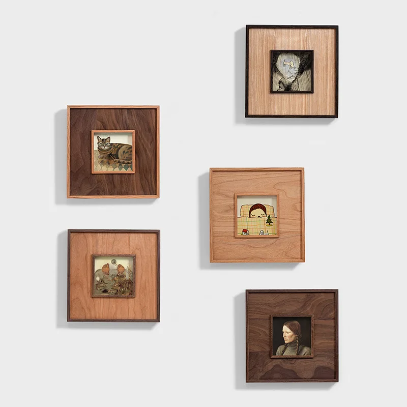

Solid Wood Square Picture Frame Mortise and Tenon High-grade Cherry Wood and Walnut Wood Wedding Photo Frames Wall Home Decor