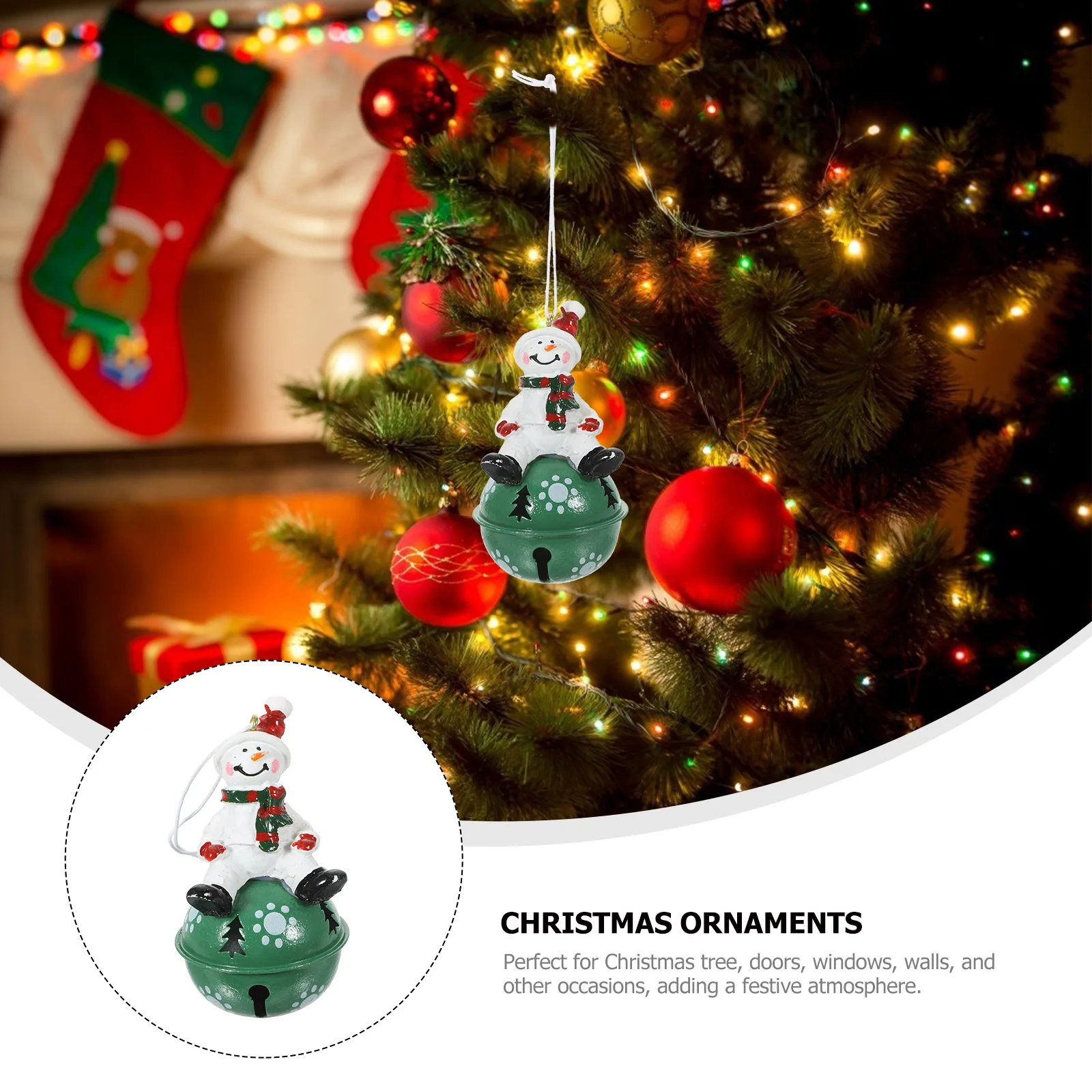 

Christmas Tree Hanging Decor Lightweight Hanging Bell Pendant with Rope for Xmas Home Festival Ornament
