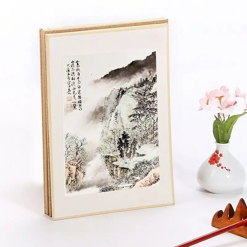 Retro Xuan Paper Cards Mulberry Paper Cards Chinese Brush Calligraphy Rice Paper Landscape Freehand Drawing Papier Papel China