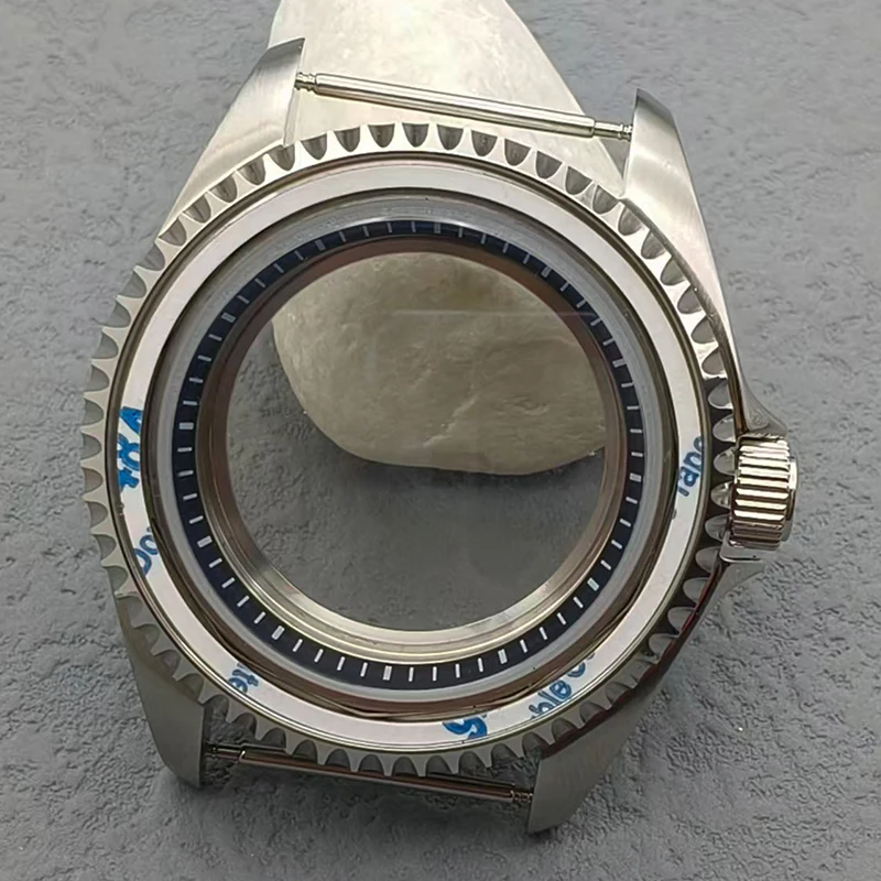 Mod 42 مللي متر SKX007 ساعة حافظة قبة الياقوت والزجاج والكريستال يناسب NH35 NH36 4R35 7S26 حركة 28.5 الطلب الرجال الغوص ساعة الحالات