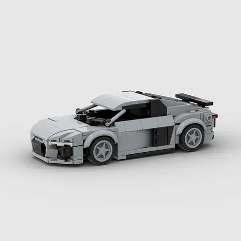R8 MOC Hastighetsbil Super Race Fordon Modell Byggsten Kreativ Racing Rally Sport Kloss Teknisk Julklapp Leksaksstad 10 best sales Audi R8 Lego - №10