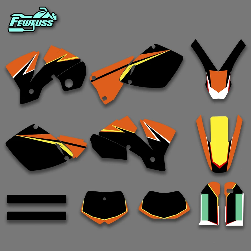 Fewfuss Complete Stickers Graphics Decals for KTM SX SXF EXC 2001-2002 Dirt Bike Custom Decal Kit