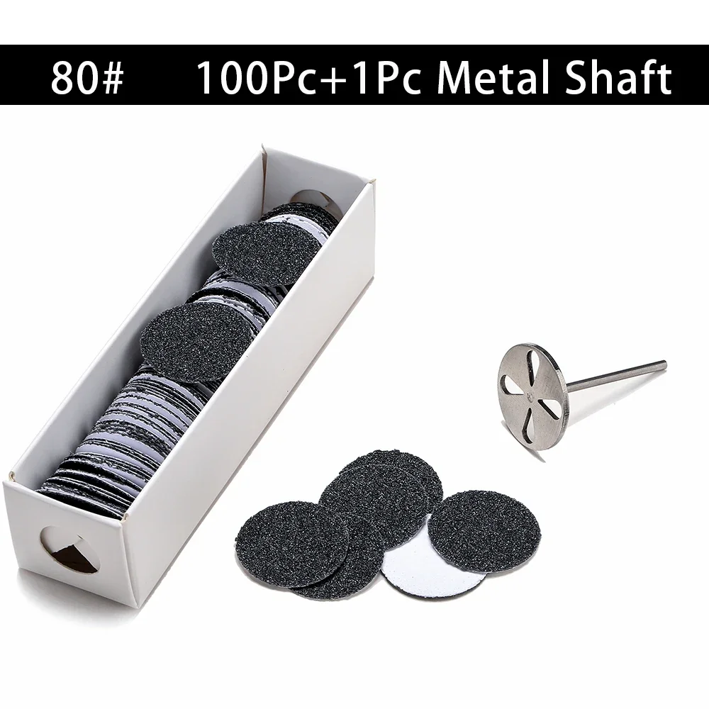 100 قطعة ورق الصنفرة القابل للاستبدال مع القرص 25 مللي متر أداة إزالة مسامير الكالس باديكير الصنفرة مسمار مثقاب الخشب الملحقات #2