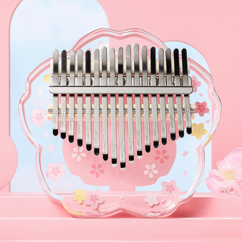 Hluru Kalimba 21 Keys with Case Flatboard Crystal Clear Thumb Piano 17 keys Kalimbas Acrylic Musical Instrument Mbira