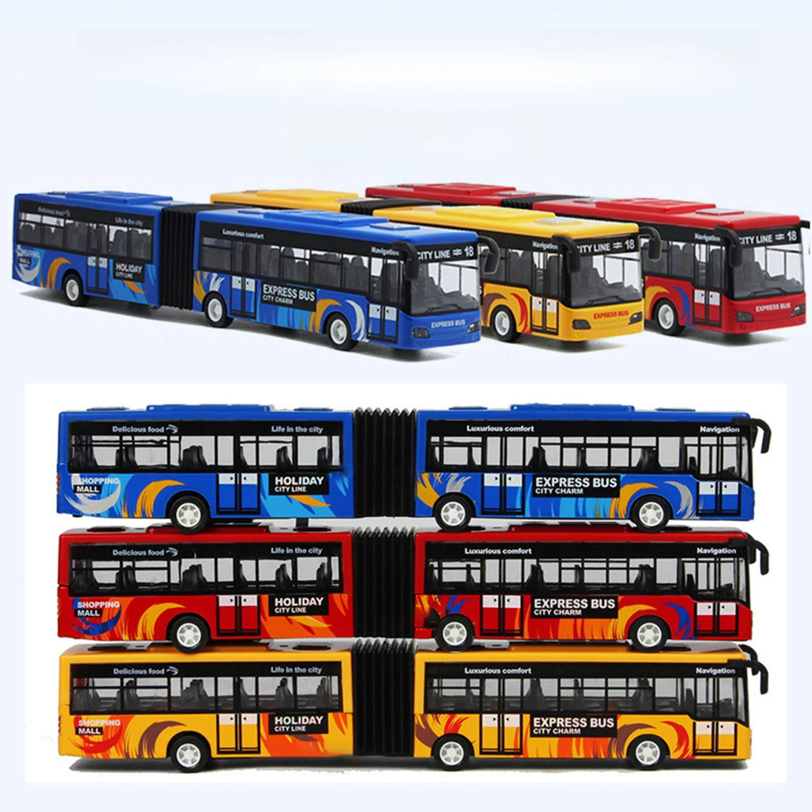 Autobús urbano de aleación 1/64, coche de juguete extraíble, vehículo de inercia fundido a presión, modelo, regalo educativo para niños