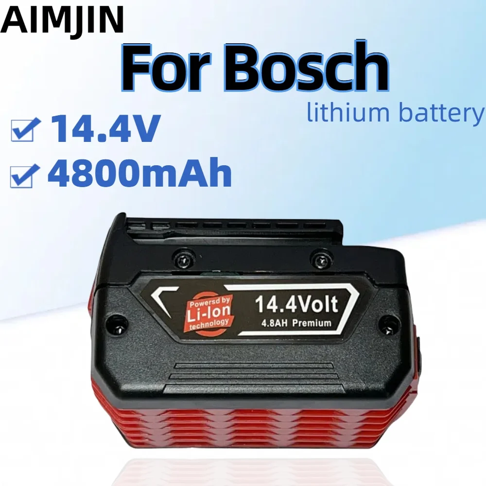 

14.4V 4800mAh Rechargeable Lithium Ion Battery for Bosch Backup Battery Replacement GBH GDR GSR 1080 DDS180 BAT614G BAT607 BAT60