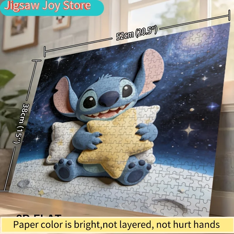 Disney Disney Stitch and Mickey Home Decor Print | 2D Flat Jigsaw Puzzle, Ideal for Adult Brain Teasers, Family Game Nights, C