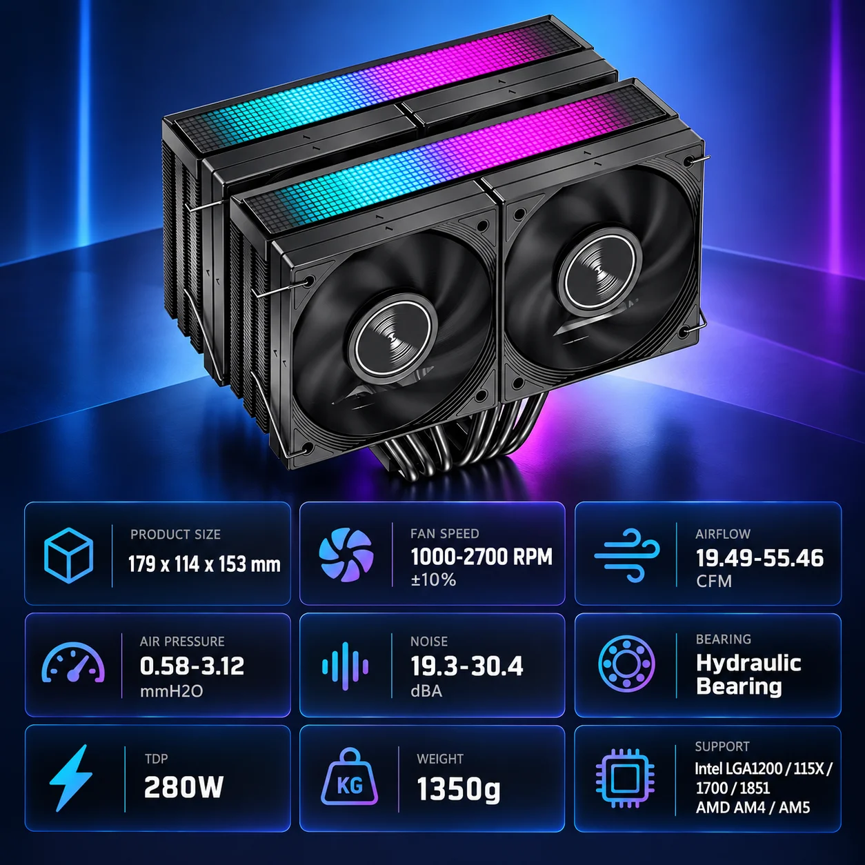 Кулер для процессора с двумя б – обзор и цена Cpu Air Cooler Dual Tower 6 Heatpipe