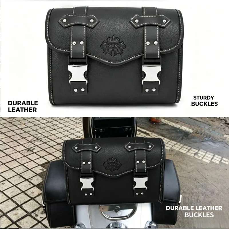 

Universal Motorcycle Side Saddle Bags Waterproof Leather Tool Storage Pouch Riding Travel Accessories
