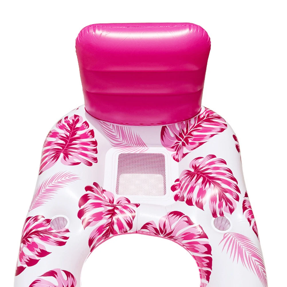 Pool Lounge Float Inflatable Pool Floats Comfortable Pool Float Lounger with Cup Holder Water Floating Recliner for Adults Kids