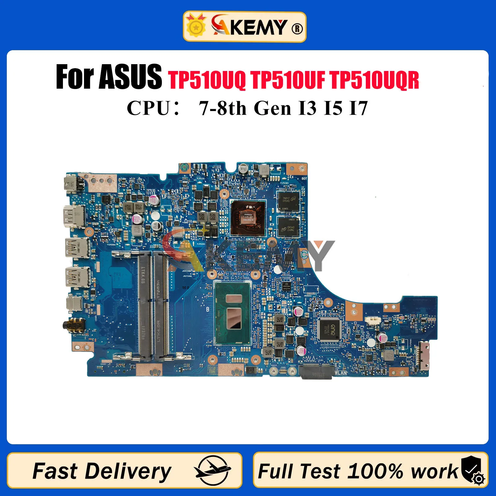 

TP510UQ Laptop Motherboard For ASUS VivoBook Flip TP510U TP510UQ TP510UF TP510UQR Mainboard With I3 I5 I7 CPU 100% tests OK stk