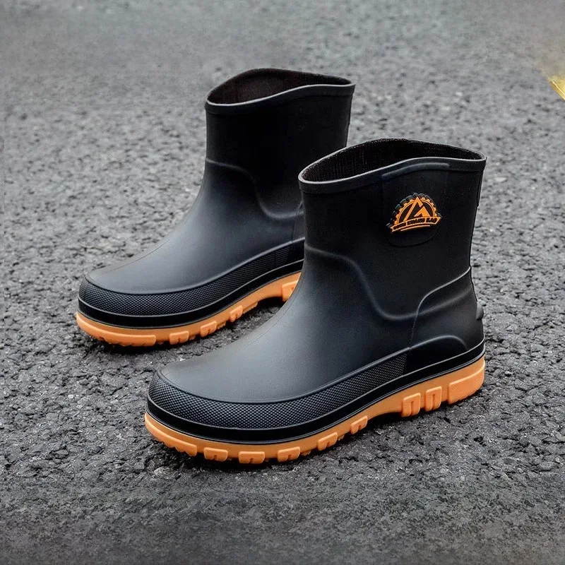 

Мужские модные водонепроницаемые противоскользящие износостойкие резиновые сапоги на подкладке Fce Специальная обувь для защиты труда