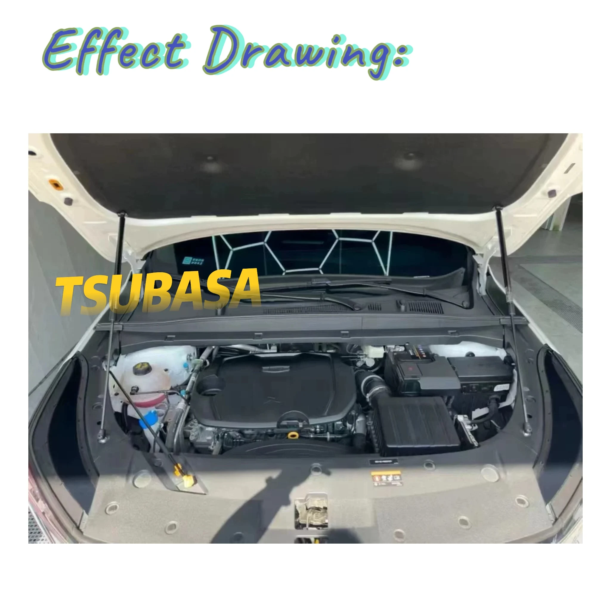 Hood Struts For Geely Boyue Cool 2023 2024 2025 Geely Cityray Modify Front Bonnet Lift Supports Pistons Rod Shocks Damper Spring