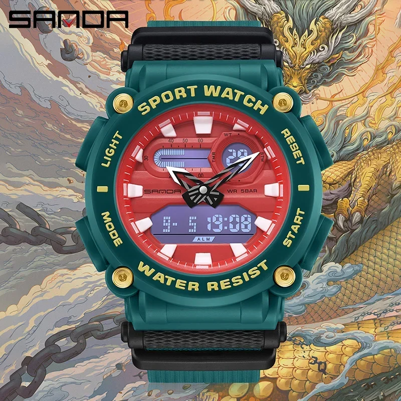 

SANDA Fashion Top Men Military G Style Watches Waterproof Sport Watch Analog Electronic LED Quartz Wristwatches Man Clock Luxury