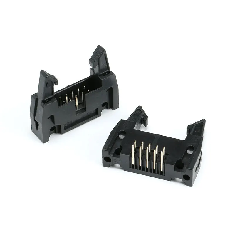 5/10pcs Dc2 6/8/10/16/20/26/34/40 Pin 2.54mm Pitch Male Socket Straight/Right Angle Idc Box Headers Connector Fc Cable