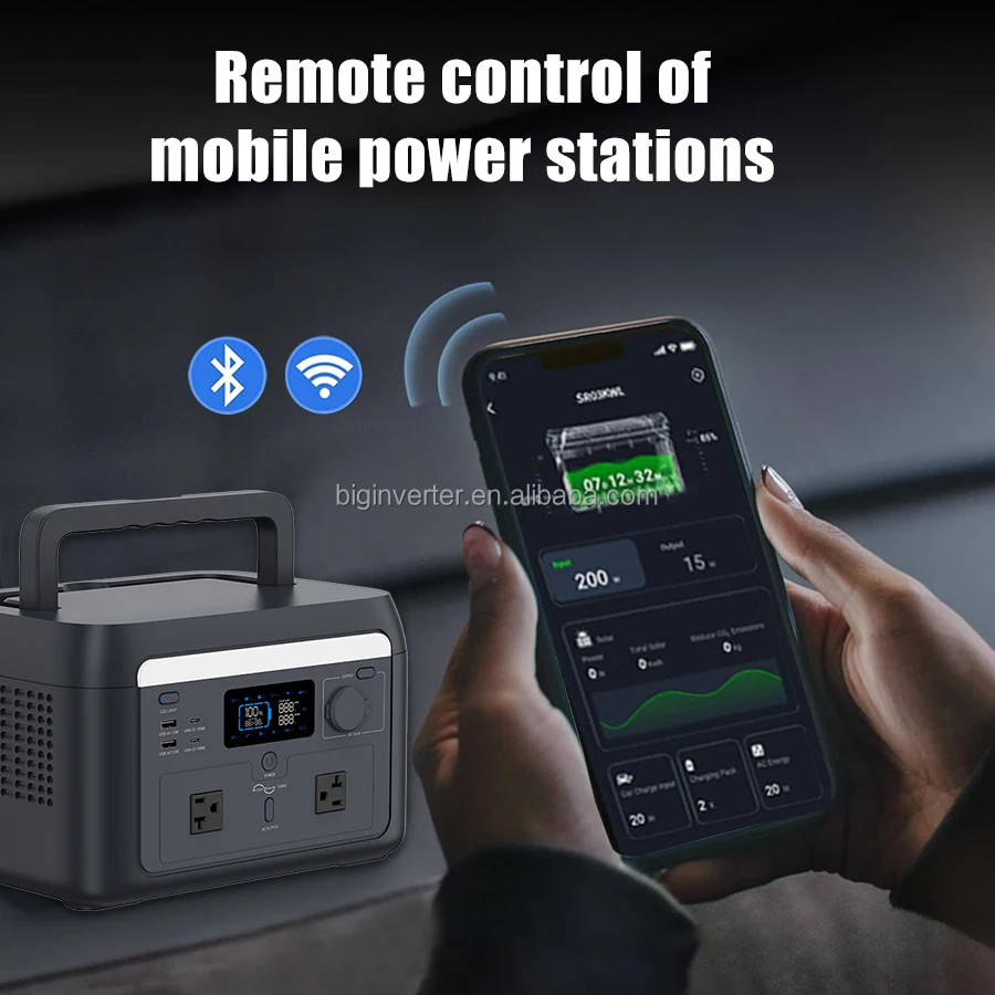 In Stock Home and Outdoor 1000W Lifepo4 Lithium Battery Portable Power Station 1000 Watt Solar Generator With 200W Solar Panels view 4