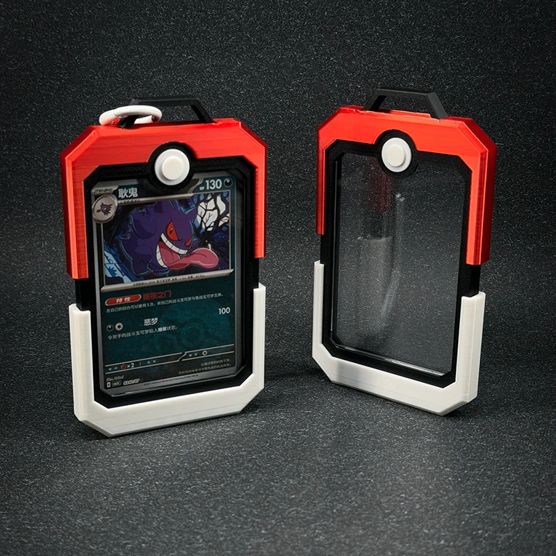 For PTCG Pokemon Trading Card Storage Box With Card Sleeves Pokeball Card Brick Pendant Display Case Multi Functional Tcg Card