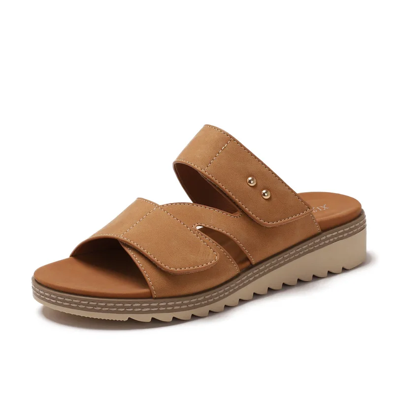 

New Wedge Heel Slippers Women 4CM High Heels Hemp rope Platform Fashion Sandals Comfort Ventilate Weaving Summer Slip-on Shoes