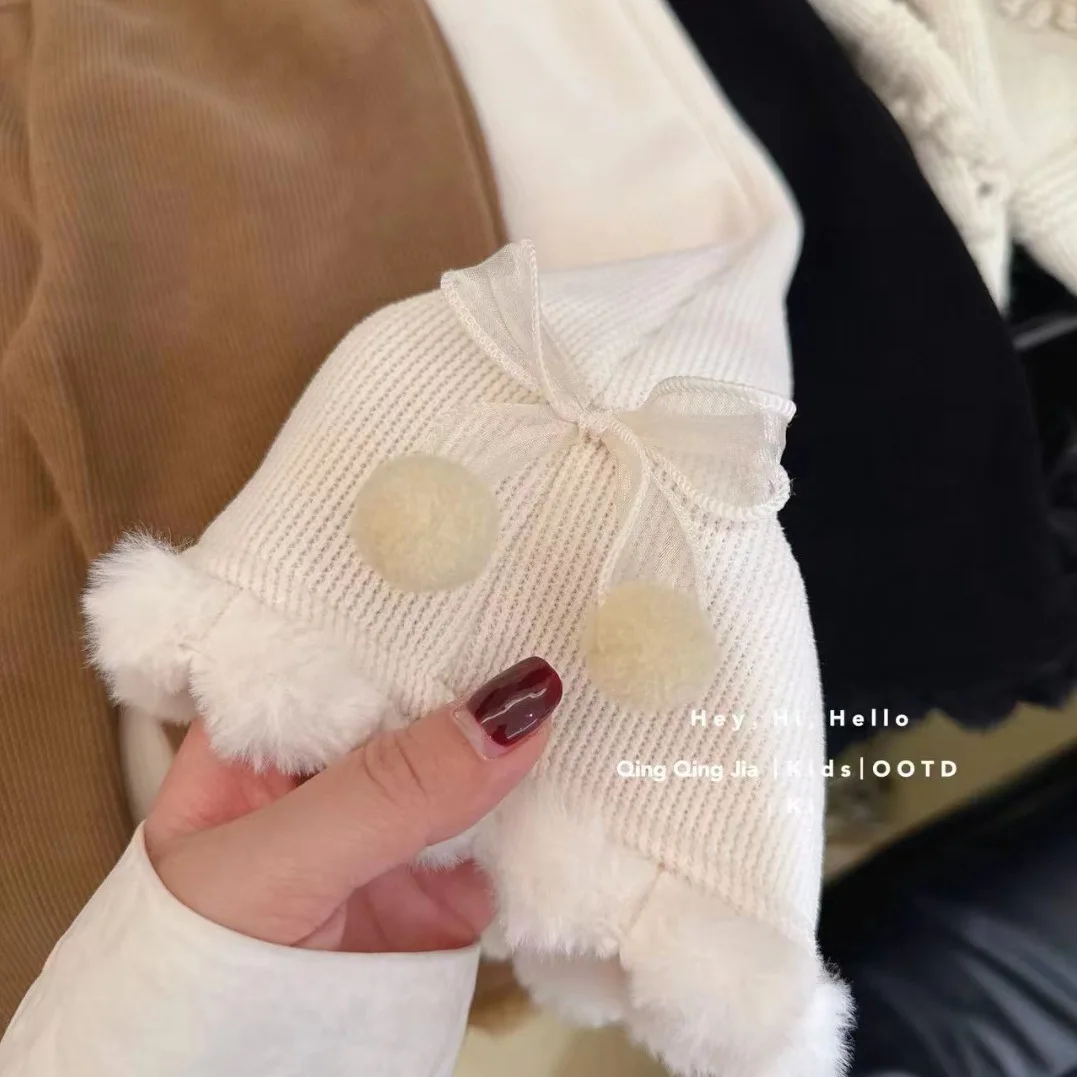 Cordhosen für Mädchen im koreanischen Stil – samtdicke ausgestellte Leggings für Herbst-Winter-lose Hosen für Kinder – Detail 5