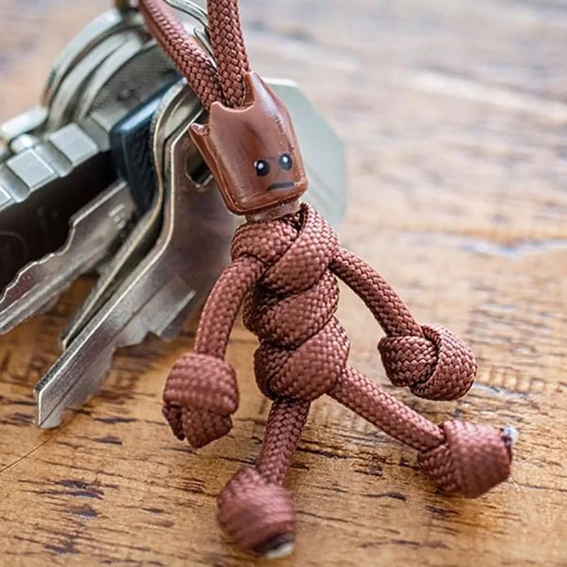 Disney Marvel Spiderman Key Hung Chain Movie Anime Figure Ironman Hulk Spider-Man Cartoon Dolls Backpack Rope Weaving Keychain