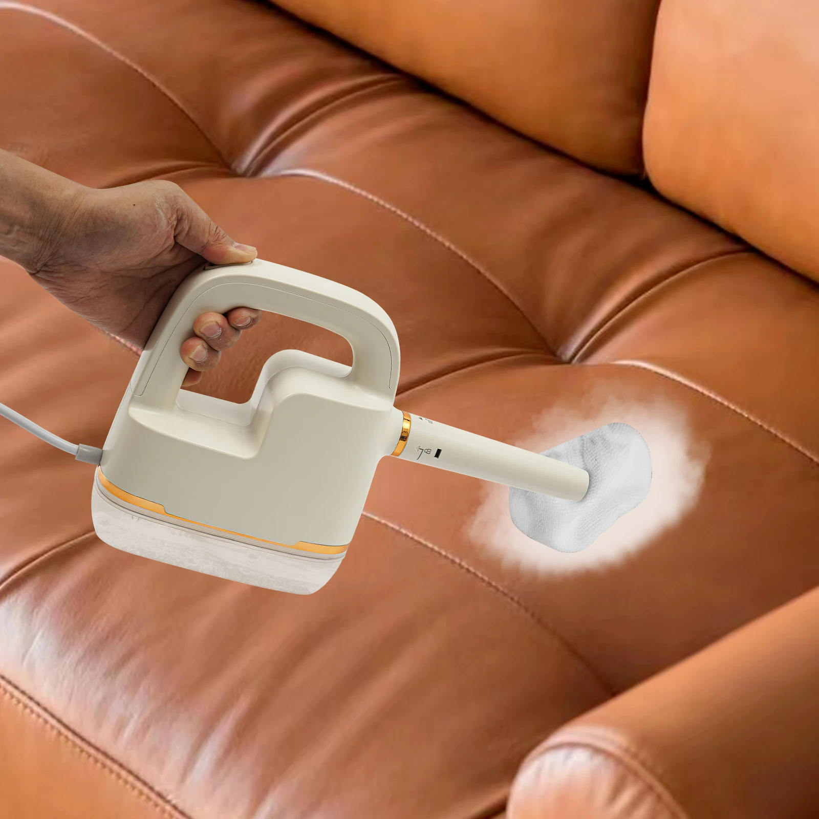 Handheld Beige Modern Handheld Steam Cleaner High Temperature Steam Cleaner with Multiple Accessories