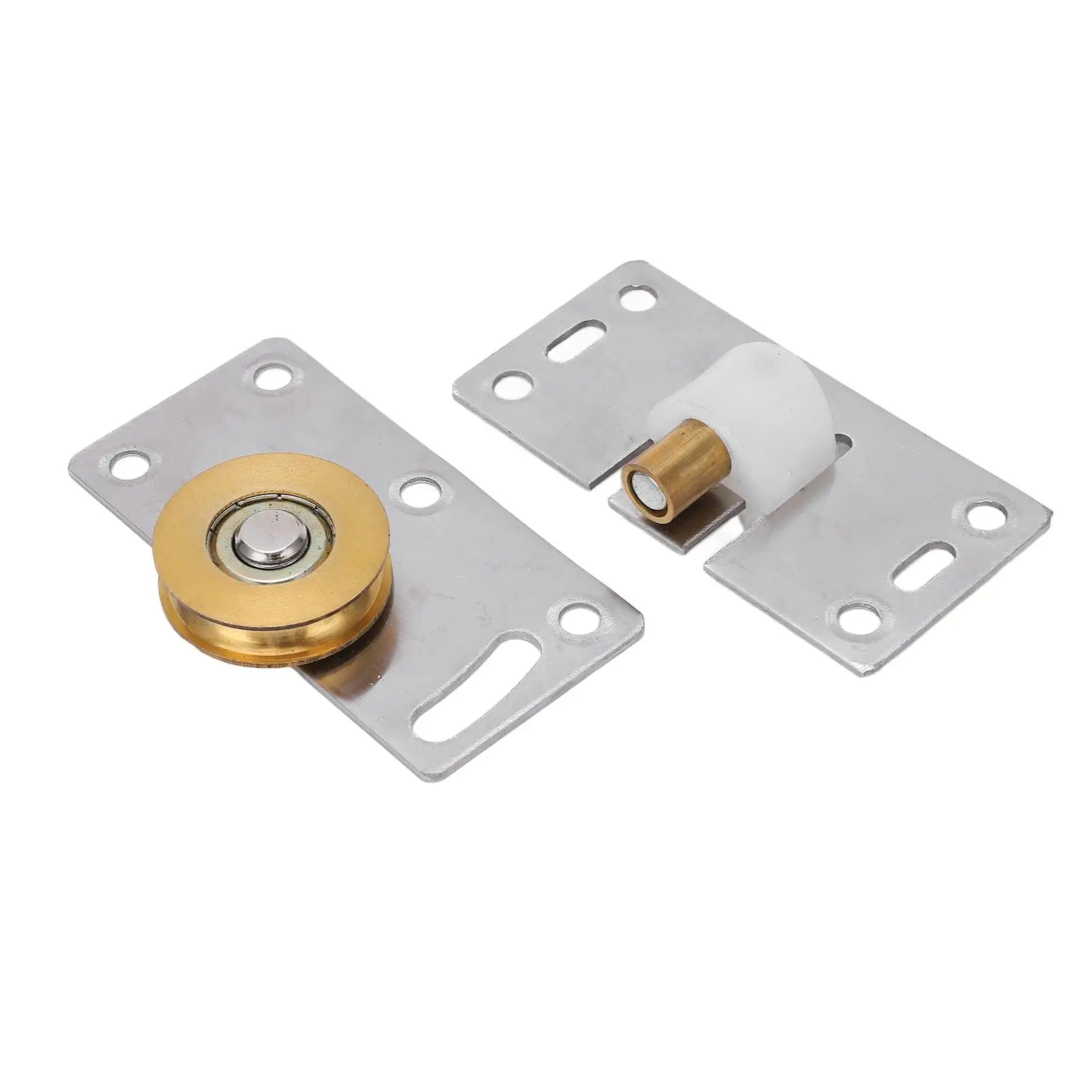 بكرة باب منزلق نحاسية من الفولاذ المقاوم للصدأ 30 مم OD لنظام خزانة الملابس المنزلية #6