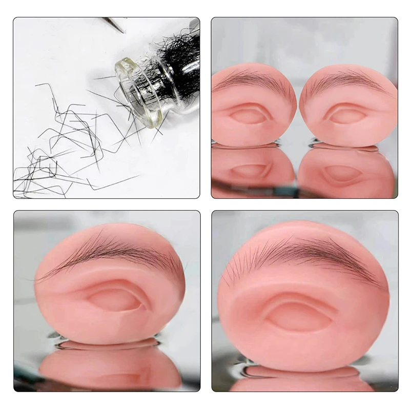 3Pcs/set Solid Silicone Microblading 5D Eyebrow Tattoo Practice Skin Novice Bionic Eyebrow Eyelash Eye Makeup Beauty Tool