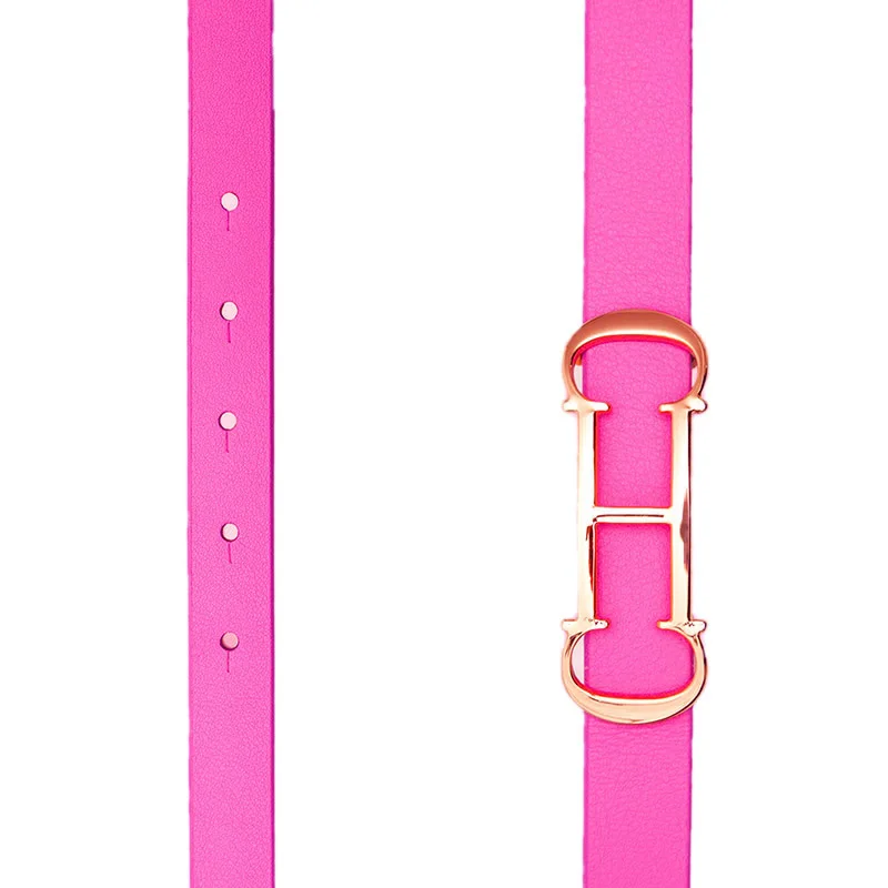 CH Womens CH Logo Metal Buckle Leather Belt Fashion Luxury Waist Strap For Jeans Dresses Daily Wear Accessory image 2