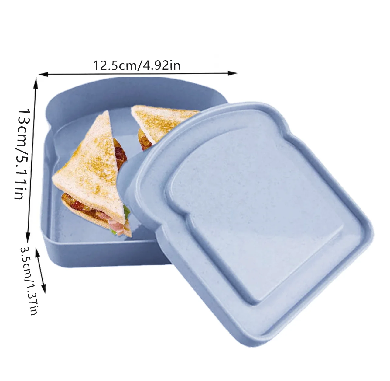 Toast Box Portable Lunch Bag Bread Storage Organizer Sandwich Bento Case With Lid Leakproof Food Container Paint Letter Pattern