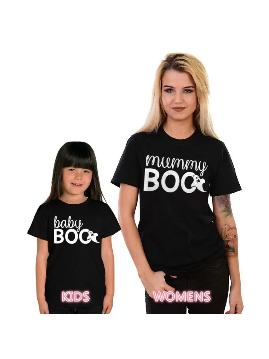 Halloween T-Shirts Family Matching Outfits Mother Daughter Son Trick or Treat Boo Bee Mummy
