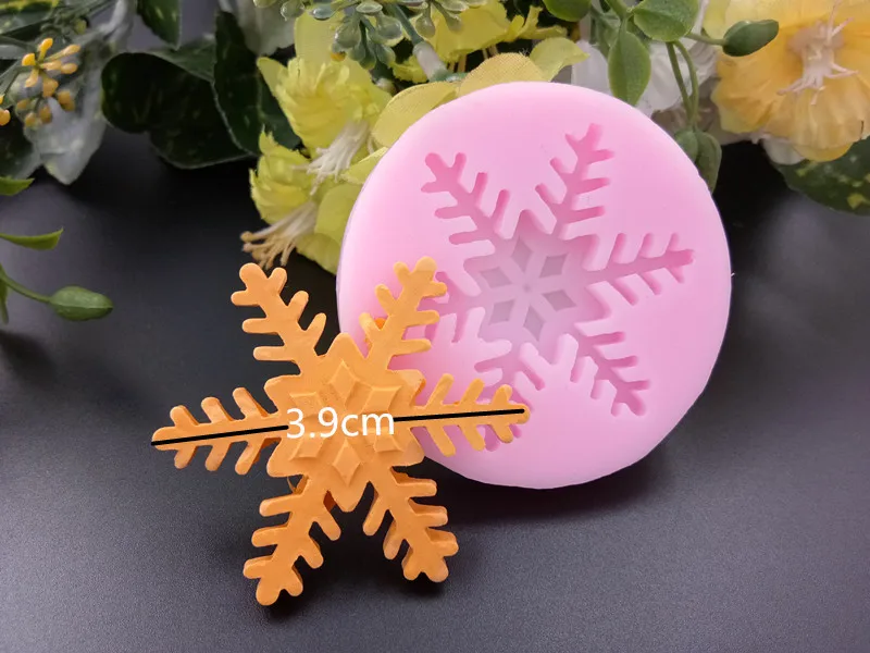 3 pz/set Di Natale Fiocco di Neve Stampo In Silicone Fiore di Neve Del Cioccolato Fondente Gumpaste Sugarcraft Della Muffa Della Torta Che Decora Gli Attrezzi H521