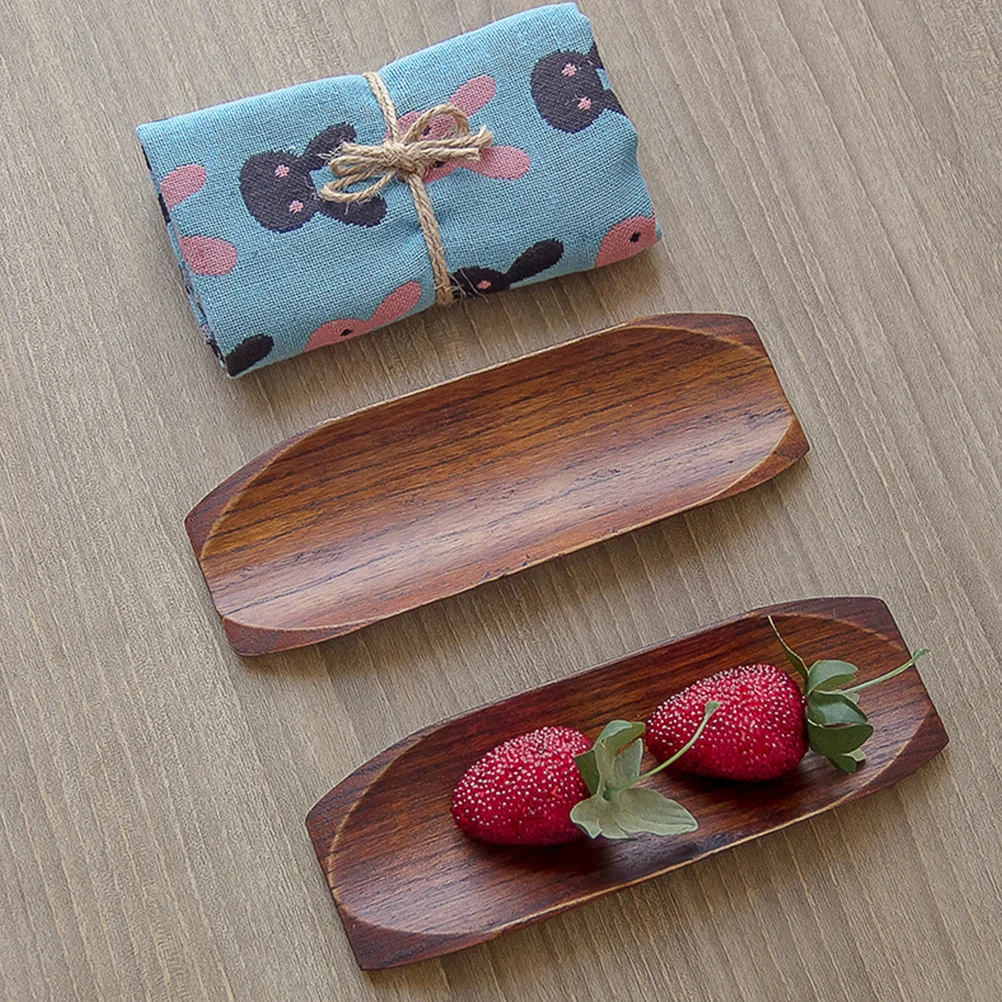 

1pc Solid Wood Serving Tray For Sushi Snacks Desserts Fruits Bread Baguettes Home Restaurant Use Wooden Plate Sushi Dish