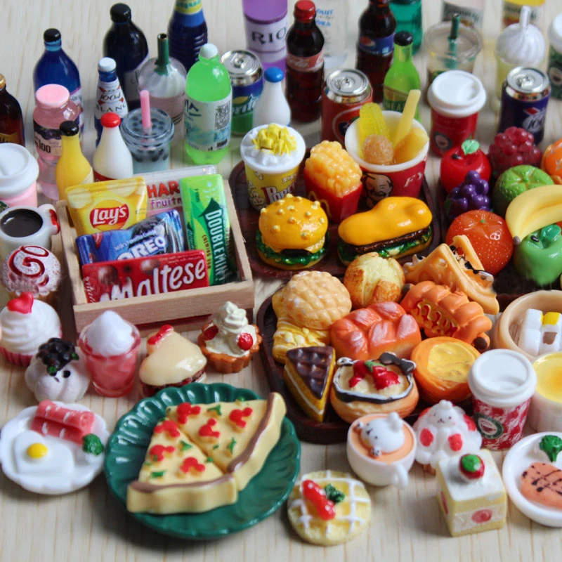 1:12 Simulation 3D Bottle Snacks Miniature DIY Accessories  for Doll House Kitchen Supermarket Toys