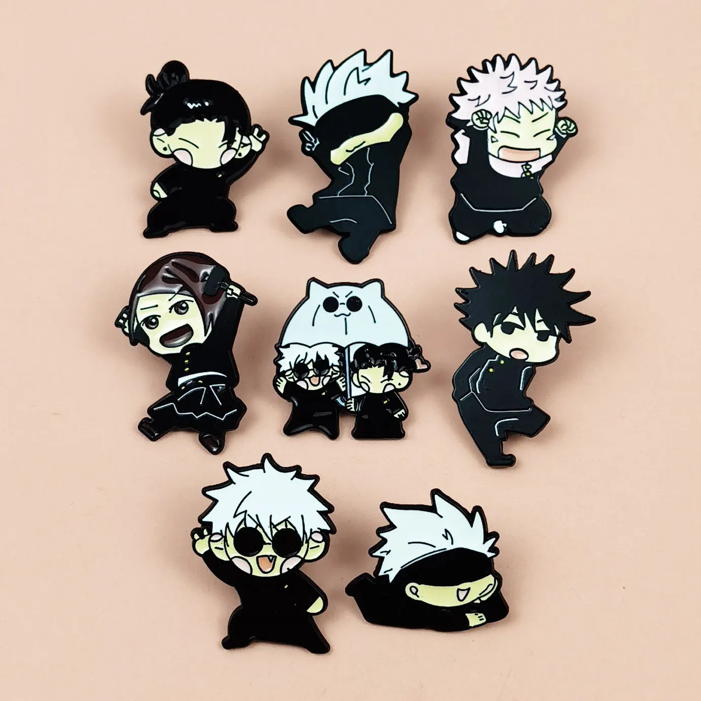 8pcs Itadori Yuji Enamel Pin Set Cartoon Character Brooch Creative Metal Badge Jewelry for Clothing Backpack Souvenir Gift