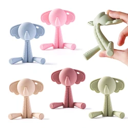 Baby Silicone Toy No BPA Cartoon Rlephant Teething Toy Gum Protection Toy For Newborns Anti-eating Hand Grinding Stick Baby Gift